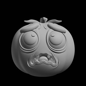Scared Tomato 3D Print Model Cute Cartoon Character