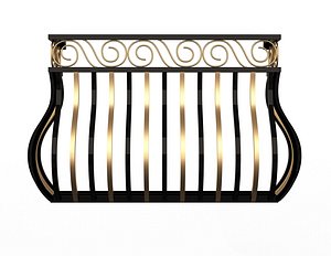 Forging Iron Forged Balcony Railing 03 3D model