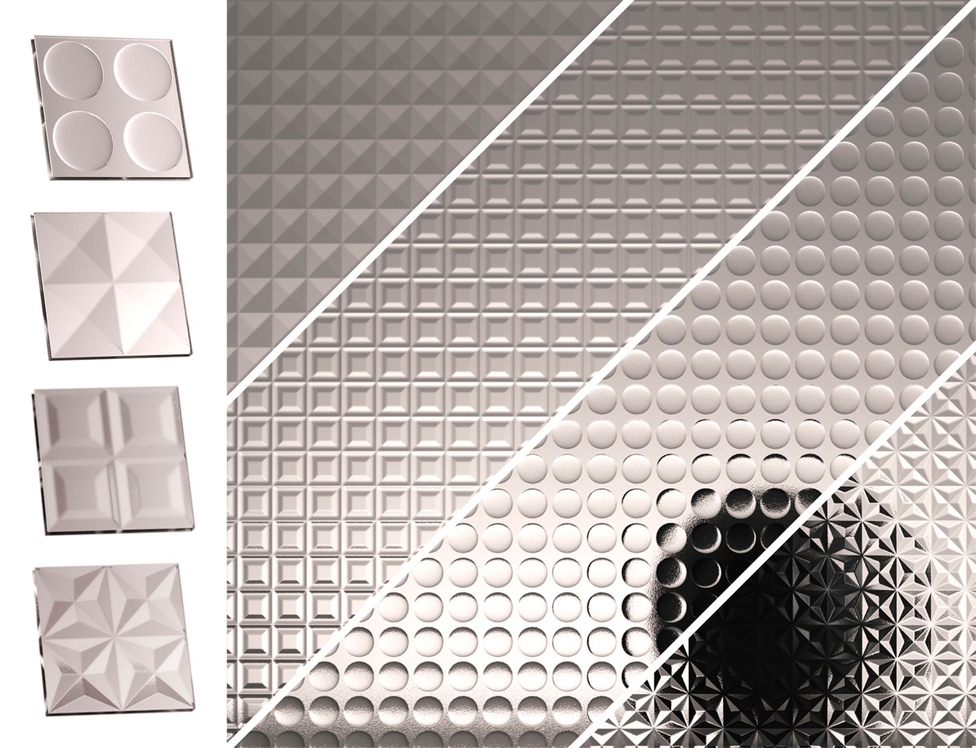 Fluted Glass Set 02 Model TurboSquid 1905590