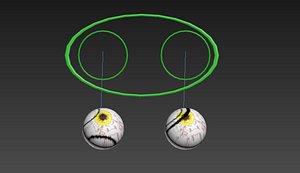 Free eyes of a person with rigged controller