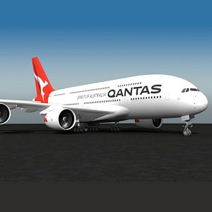 Qantas Airbus A380 3D
