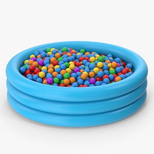 3D Blue Rubber Pool With Balls