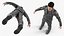 Personnage rocker en fourrure de costume en cuir noir