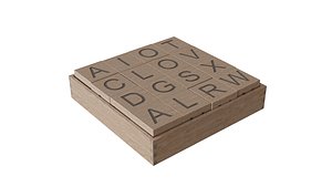 Wooden Alphabet Blocks Low 3D
