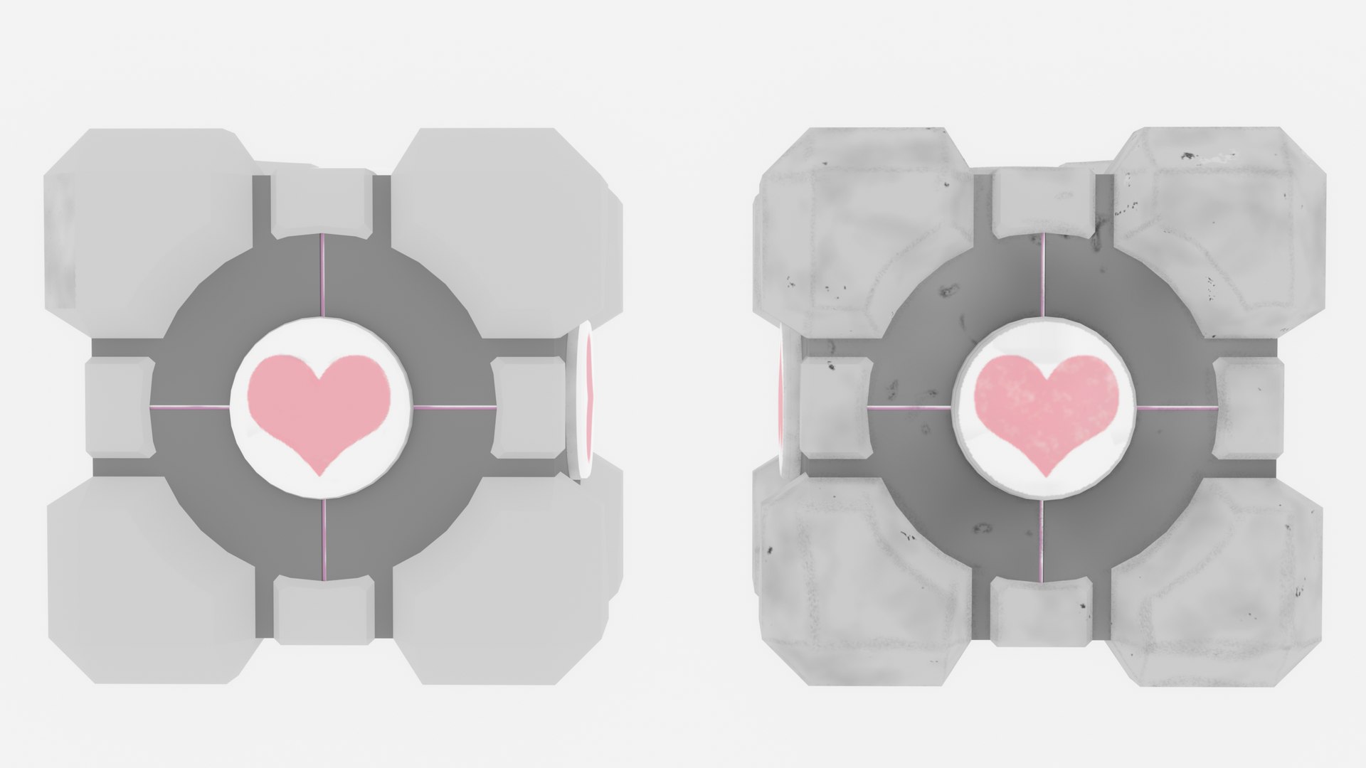 3D Portal Cubes model https://p.turbosquid.com/ts-thumb/sK/bIPv19/sh/companioncubes/png/1721407608/1920x1080/fit_q87/32b68545e02f1346ef20a935a37f8f2c97e30835/companioncubes.jpg