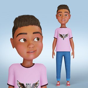 Fur Boy Teen Full Rigged in Blender