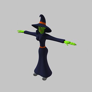 3D Witch Green Face