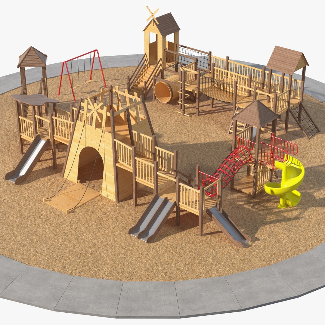 Wooden Playground 3D model preview