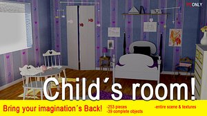 kids room 3d max