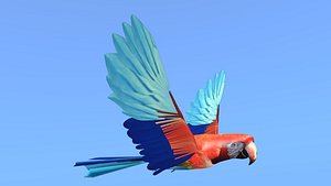 macaw parrots 3d blend