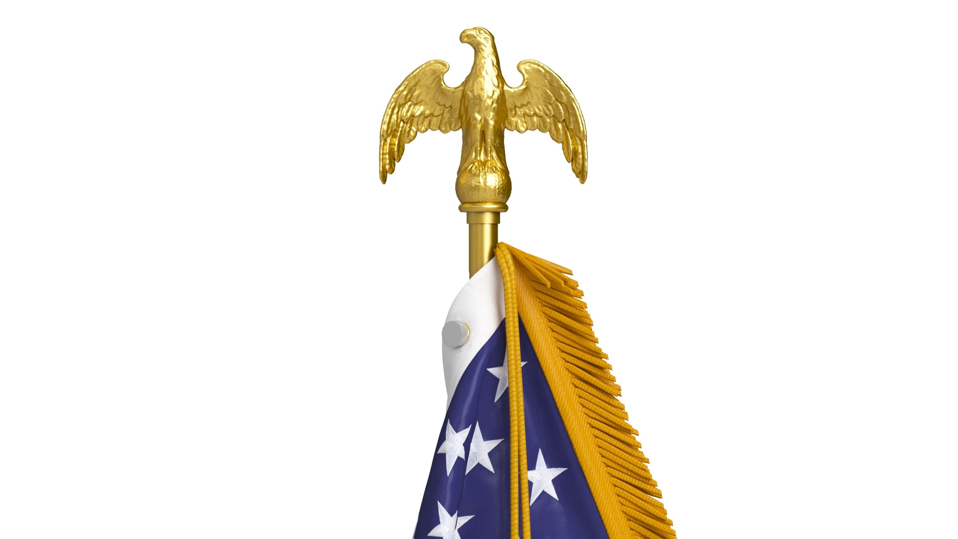 3D American Table Flag With Pole Eagle Topper - TurboSquid 2155152