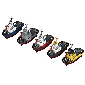 LowPoly Tug Boat 3D