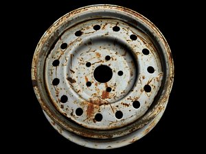 rusty steel rims set 3d model