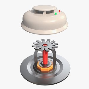 Fire Sprinkler and Smoke Detector 3D model
