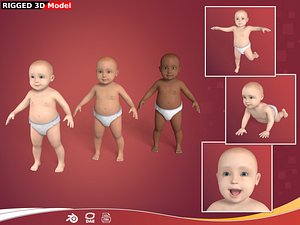 Baby Boy - Baby Girl -- Rigged 3D model
