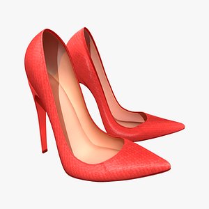 Pointy Toe High Heel Stilettos 3D model