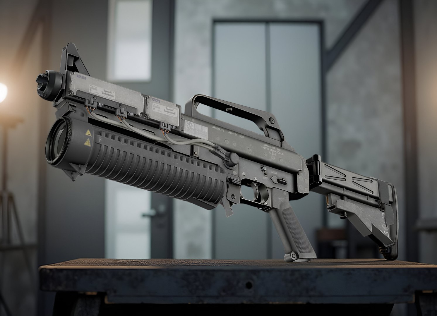 Futuristic Battle Rifle AR-121 3D model https://p.turbosquid.com/ts-thumb/sL/KmeQ4b/u8/4/jpg/1756625508/1920x1080/fit_q87/bc2b1b5a6e78bd55c1ae14e15ab8ed45230d7130/4.jpg