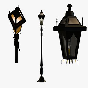 Victorian Street Lamp - High Quality Low Poly
