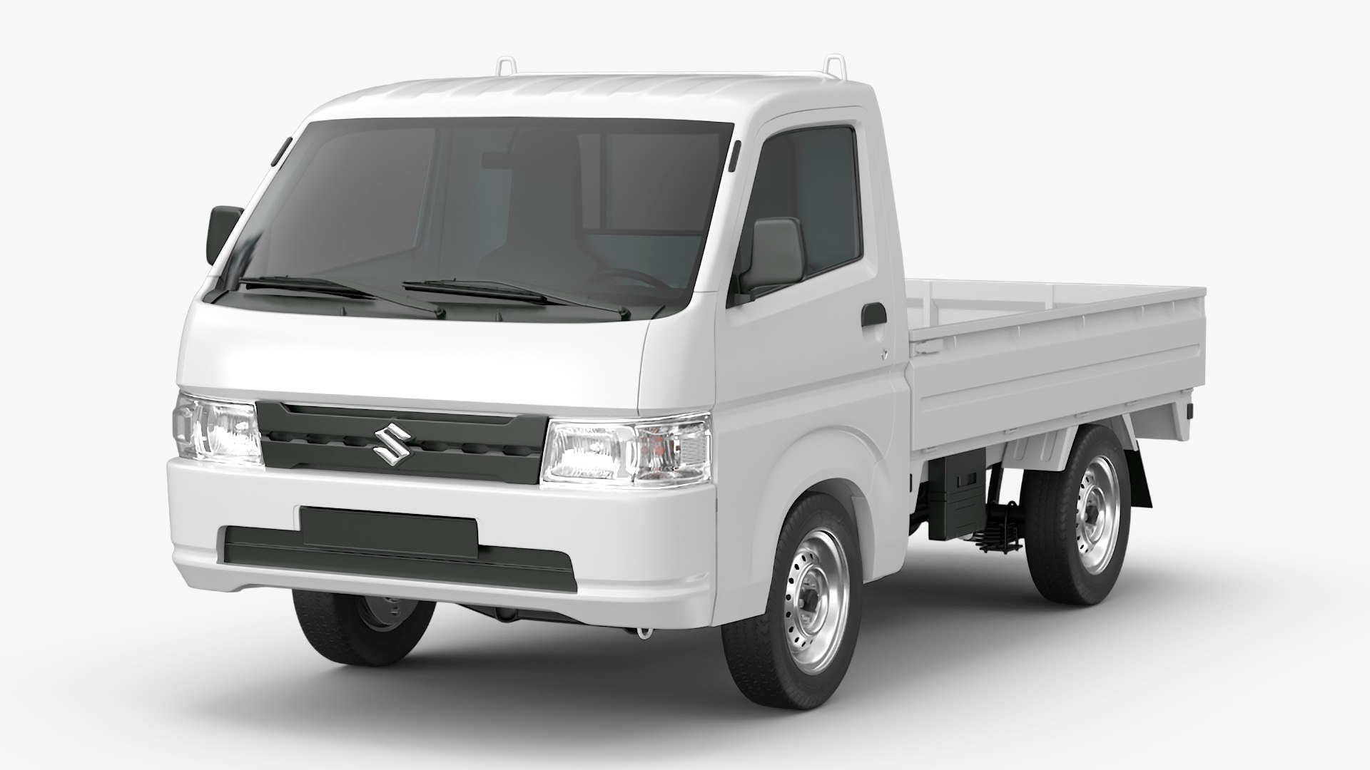 White Carry Truck by Suzuki Simplified 3D model preview