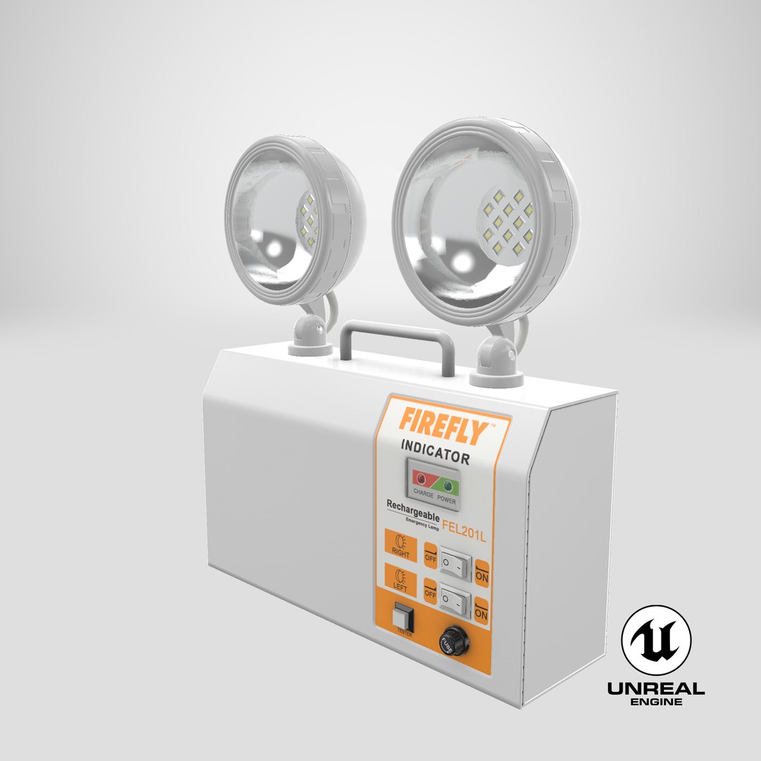 Rechargeable Twin LED Emergency Lamp FIREFLY FEL201L 3D Model