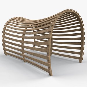 PBR Wooden Pergola Gazebo A1 3D model