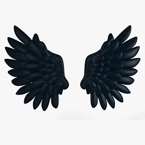 Cartoon Black Angel Wings