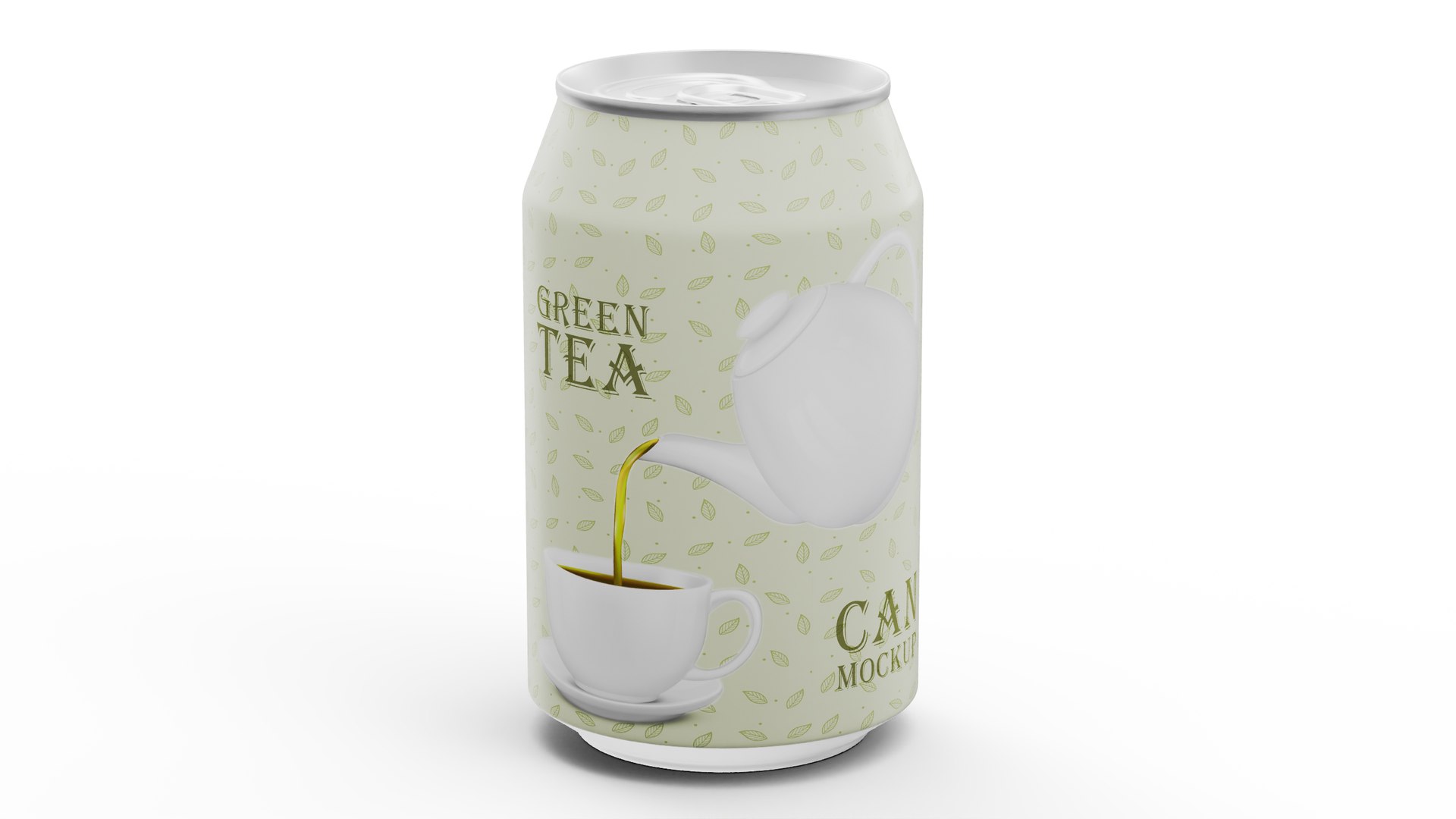 3D Green Tea Can Mockup 200ml - TurboSquid 2060278