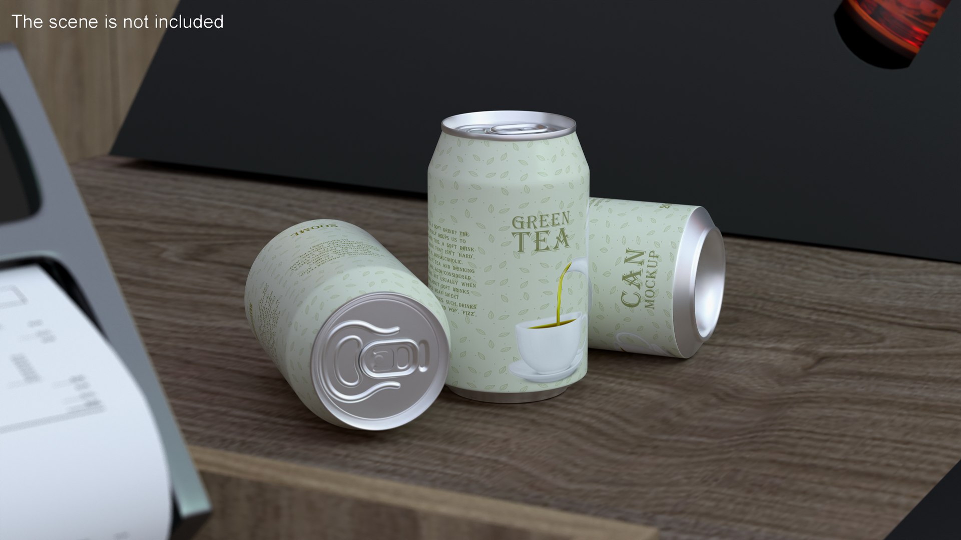 3D Green Tea Can Mockup 200ml - TurboSquid 2060278