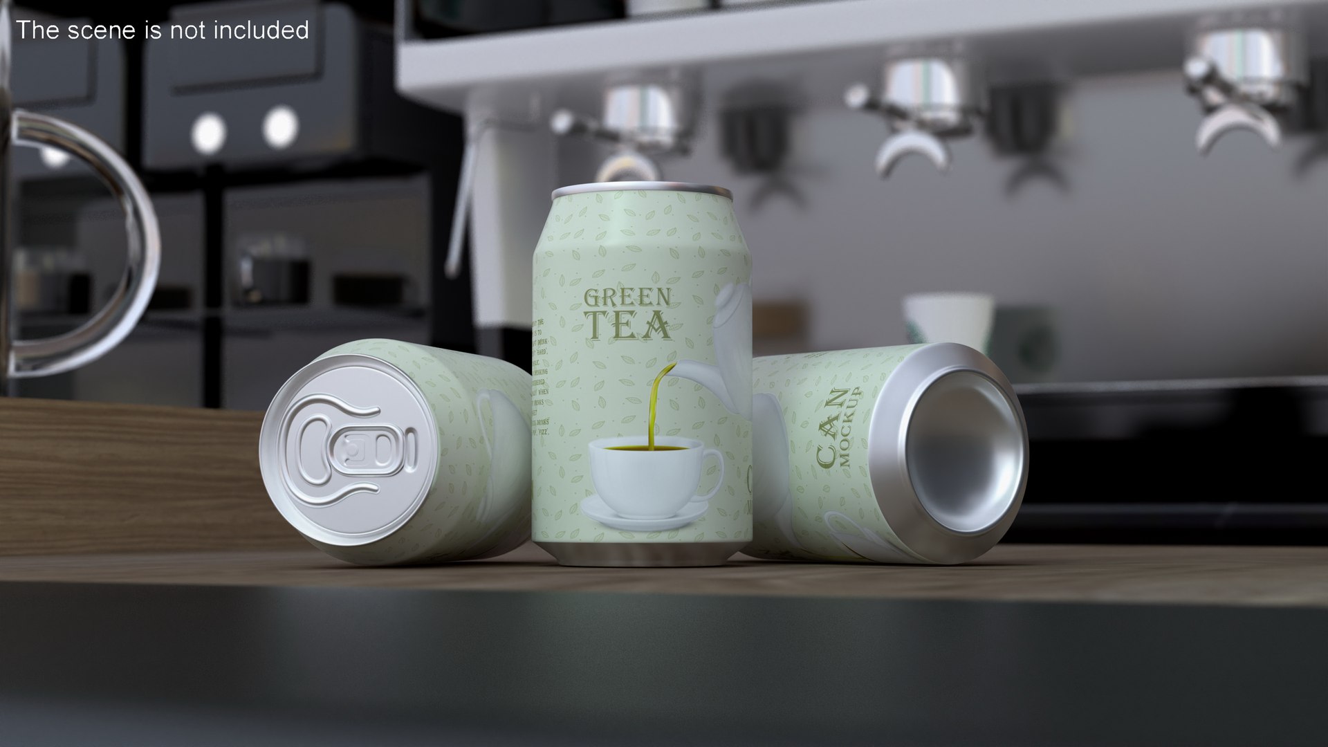 3D Green Tea Can Mockup 200ml - TurboSquid 2060278