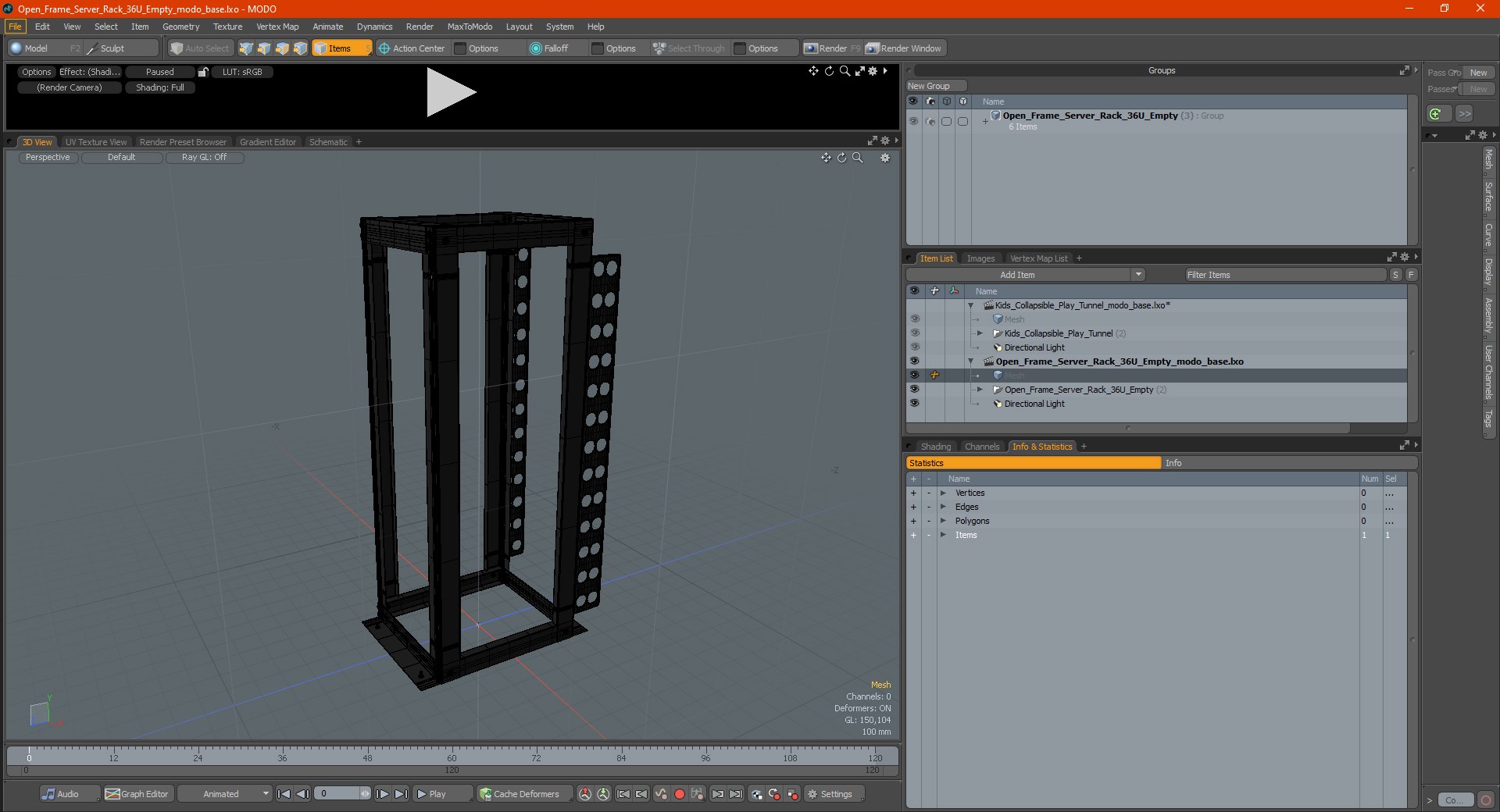 Open Frame Server Rack 36U Empty 3D Model - TurboSquid 1849300