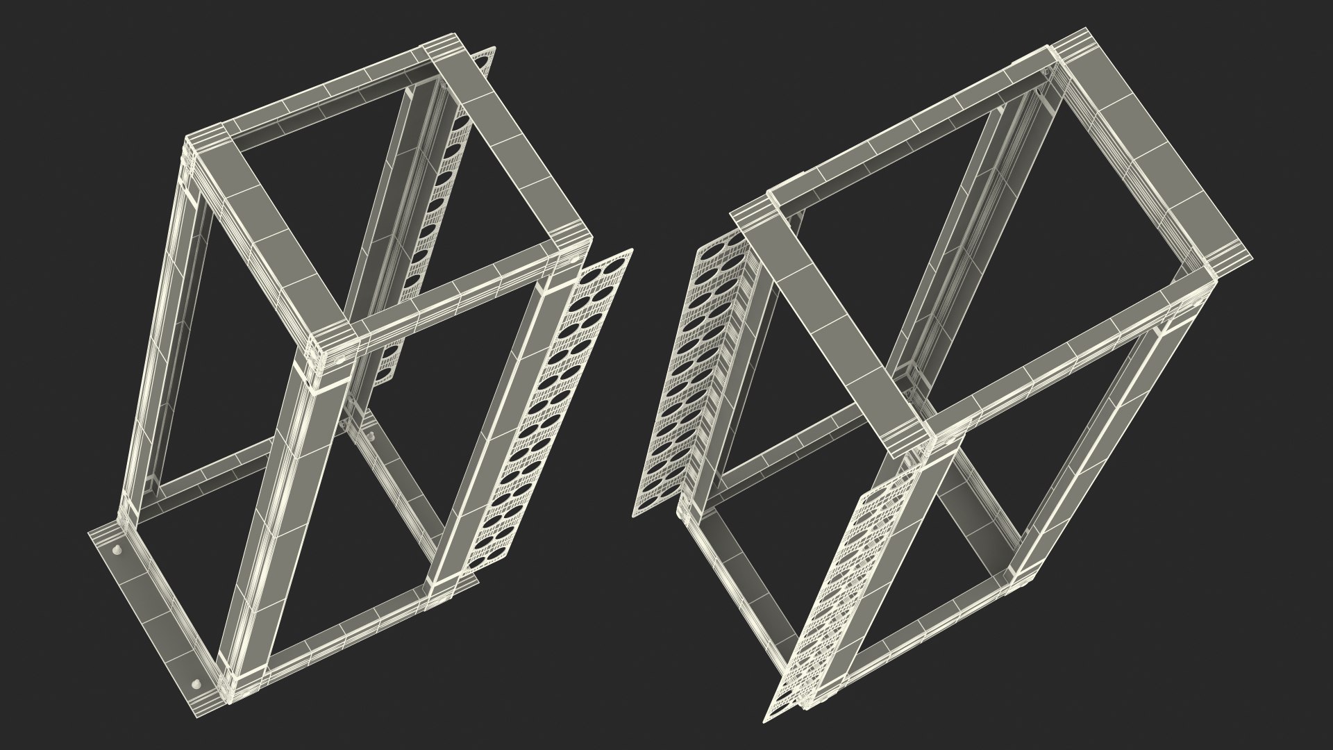 Open Frame Server Rack 36U Empty 3D Model - TurboSquid 1849300