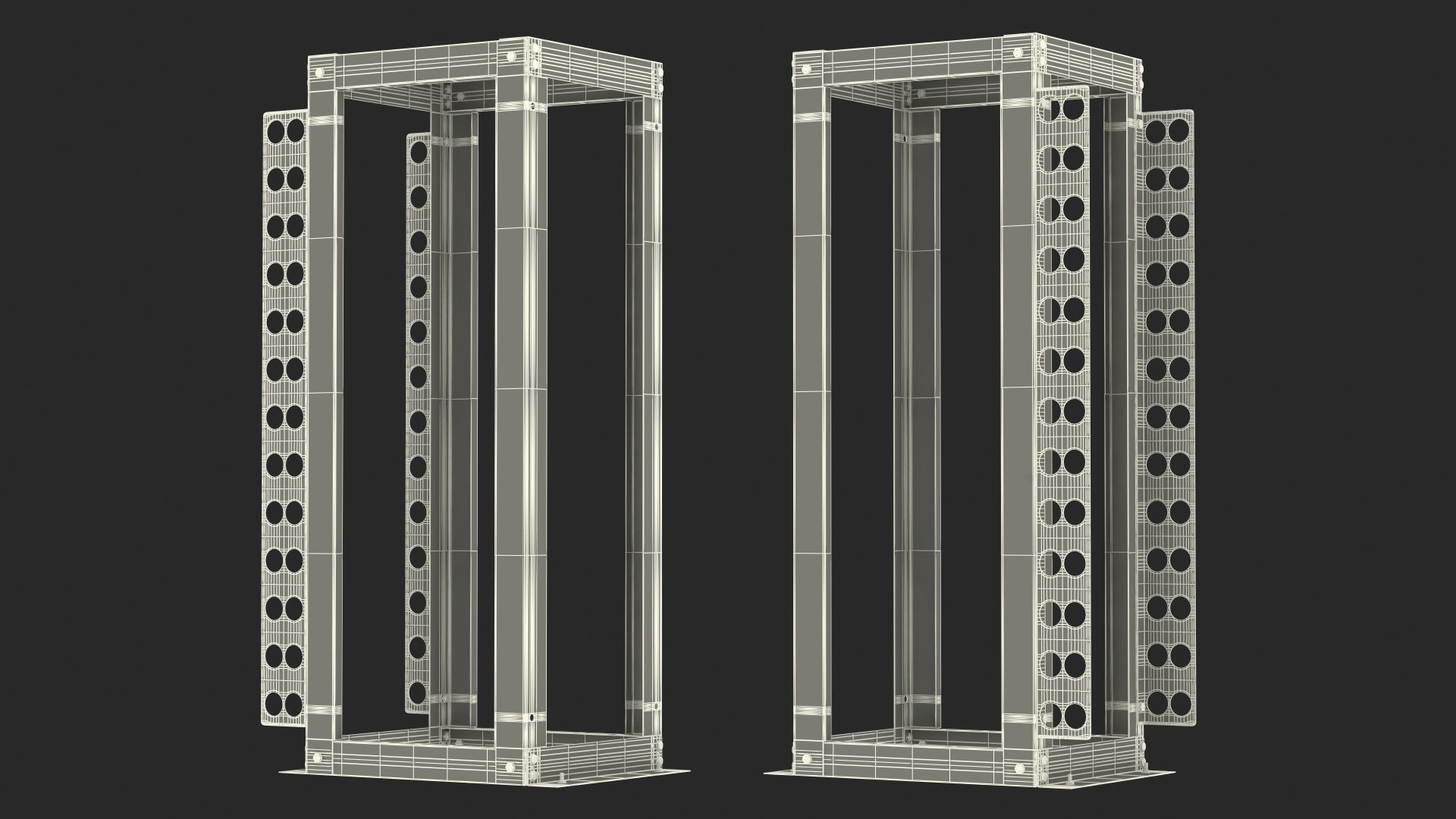 Open Frame Server Rack 36U Empty 3D Model - TurboSquid 1849300