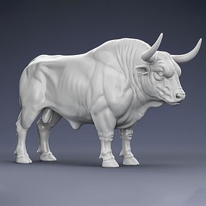 3D Muscular Bull 3D print model model