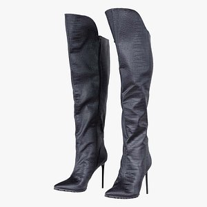 Snake Pattern Boots Remastered 3D model