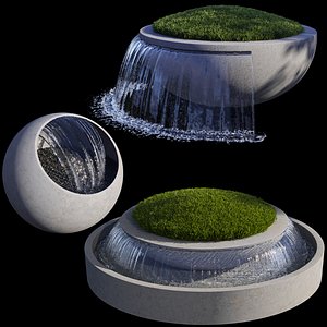 3 Concrete FOUNTAINS 3D model