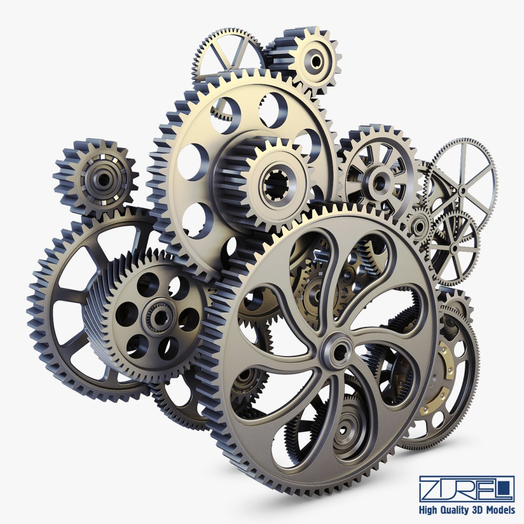 Gear Mechanism V 3 - 3D Model by Zurel