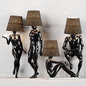 3D model Hommer human lampshade Floor lamp - vray max