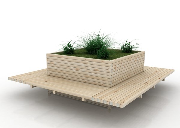 3D planter plant bench