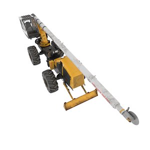 3D Jarraff Boom Saw Tree Trimmer on Wheels Dirt Rigged for Cinema 4D model