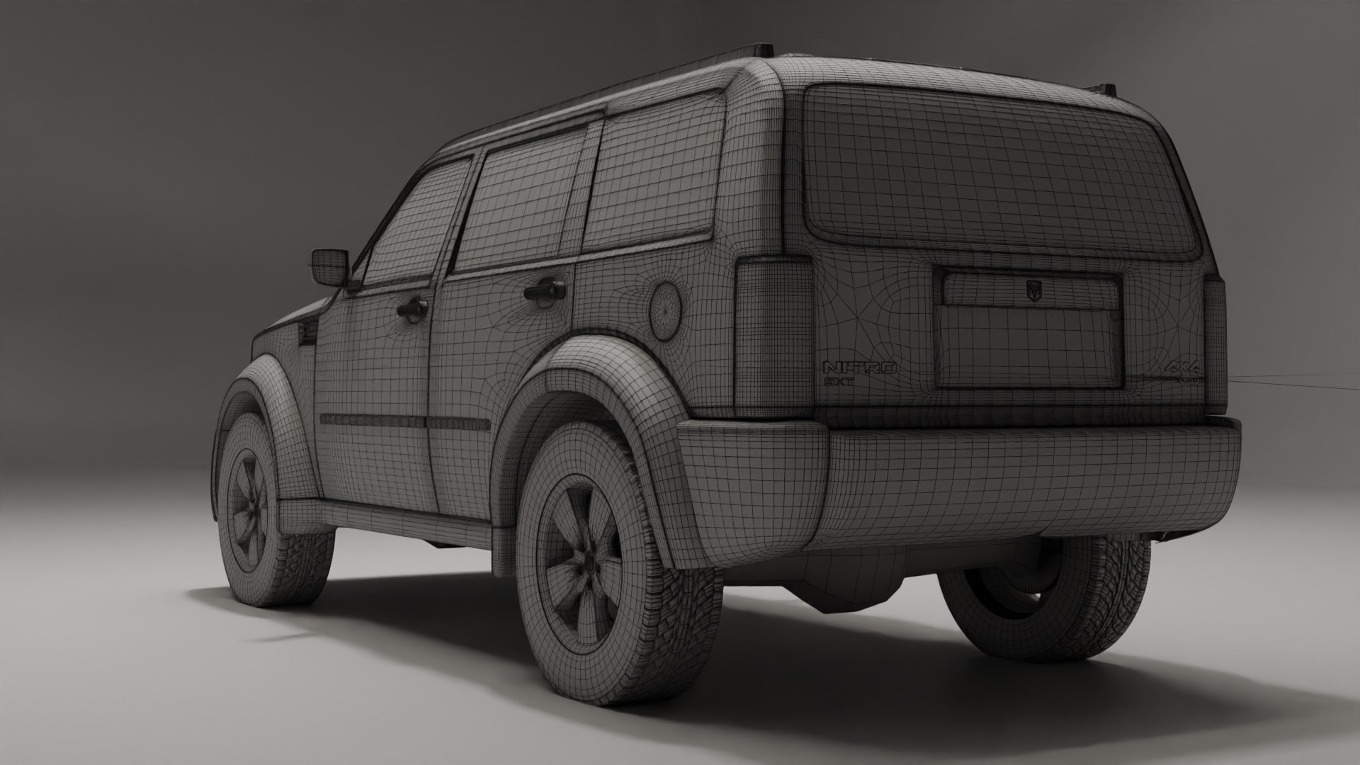 Dodge Nitro 3D https://p.turbosquid.com/ts-thumb/sL/z5B1U7/25/dodgenitrowireframebackleft/jpg/1643240677/1920x1080/fit_q87/4126ffe8a7c248de894ca96b2d132b17b111baae/dodgenitrowireframebackleft.jpg