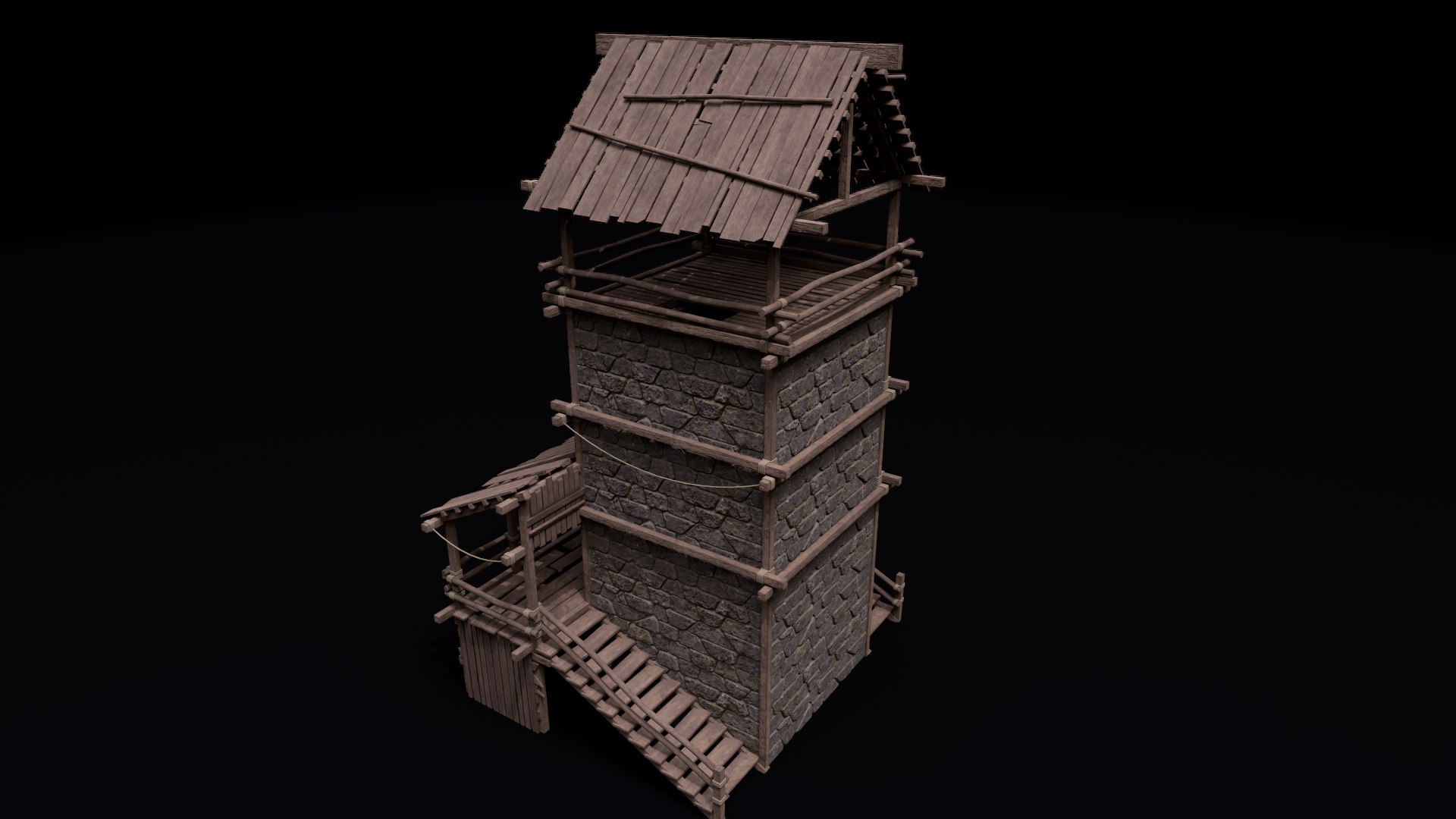 3D Realistic Medieval Watchtower - TurboSquid 2111497