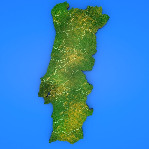 Mapa de Portugal Modelo 3D $9 - .blend - Free3D