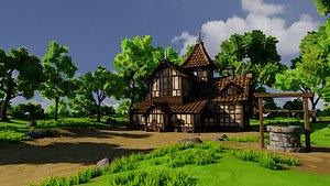 3D model Medieval House 10 With Environment 3D model