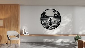 Serene Coastal Scene Wall Decor model