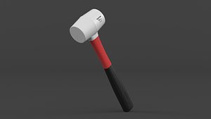 Fiberglass Handle Rubber Mallet 3D model