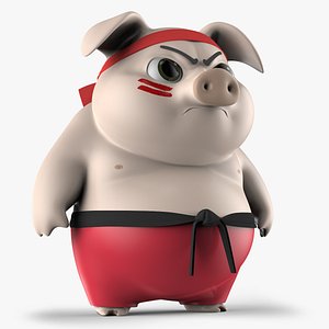 Angry Pig Cartoon Character