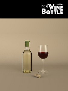 3d model of bottle 02 wine