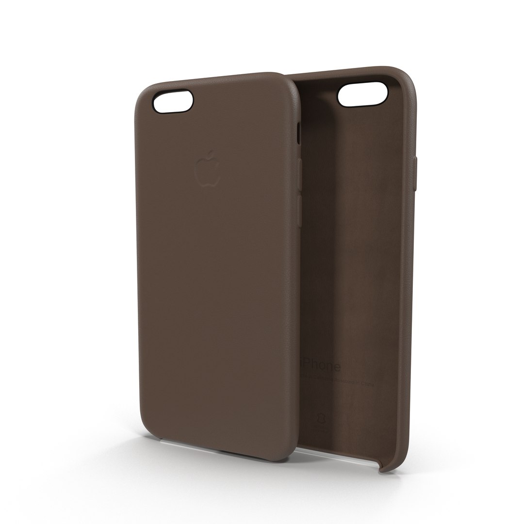 iPhone 6 Plus Leather Case Brown 3D model preview