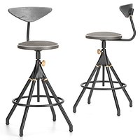 District Eight-Akron Counter Stool With Backrest