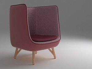 pink lounge chair 3D model